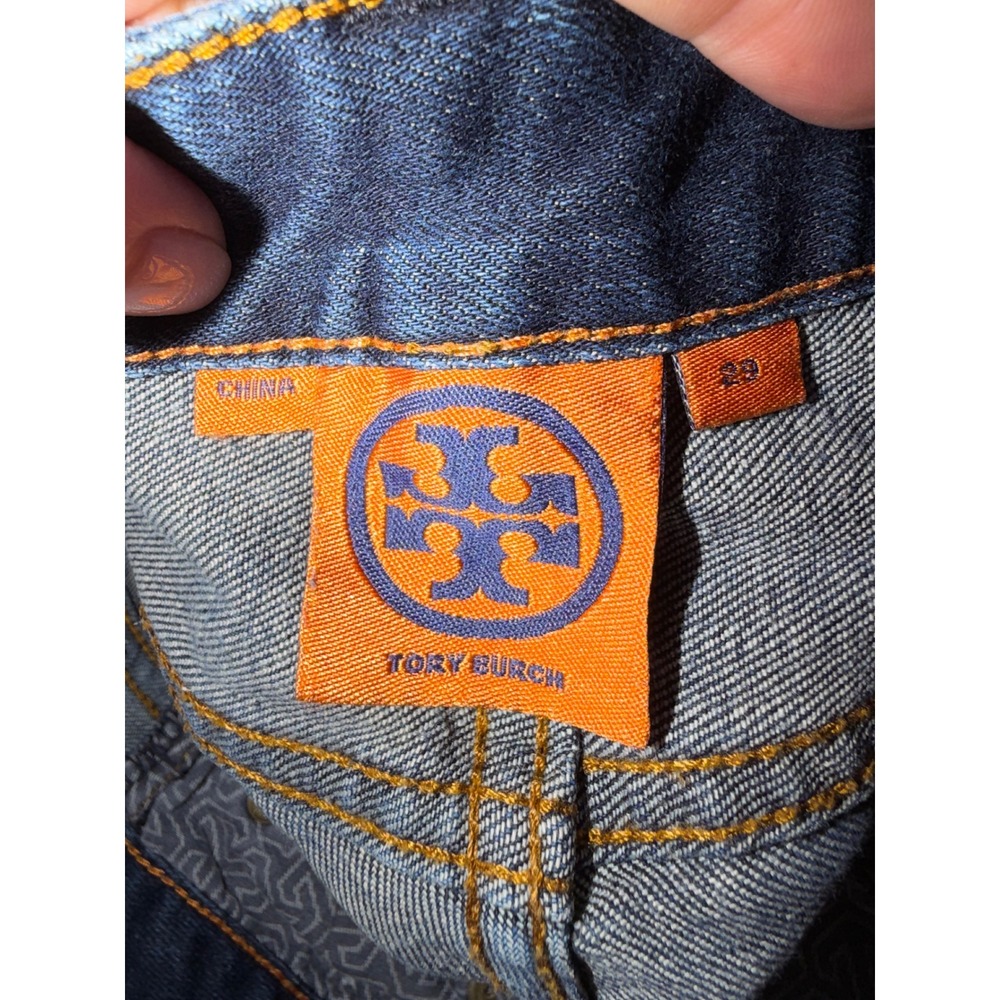 Tory Burch Womens Straight Leg Jeans Dark Wash Denim Size 28 Gold Hardware X4 - Picture 6 of 12